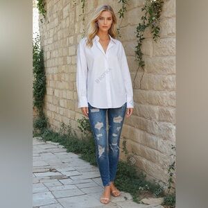 Hollister Curvy High Rise Ripped Blue Skinny Jeans